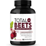Total Beets 1800mg Beet Root Capsules 90 Veg Capsules | Nitric Oxide, Circulation & Heart Health Support | Organic Wellness Hub