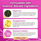 Slippery Kitty 3-Pack | Feminine Probiotic + Moisture Gummies | pH Balance, Odor & Flora | Slippery Elm | 180 Gummies | Lab Tested